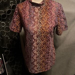 Chic Lace Women's Top in Purple and Orange